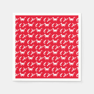 Nautical Sea Animals pattern lobster crab seahorse Napkin