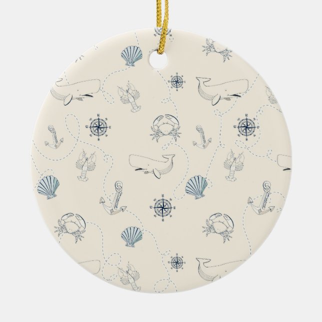 Nautical Sea Ceramic Ornament (Front)