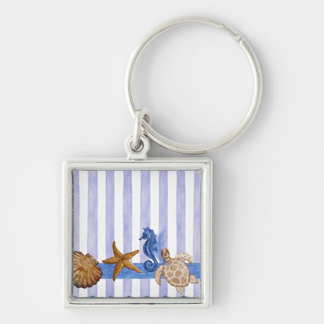 Nautical Sea Creatures Key Ring (Front)
