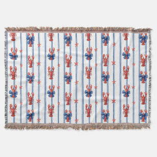 Nautical Sea Life, Land of the Free, Throw Blanket
