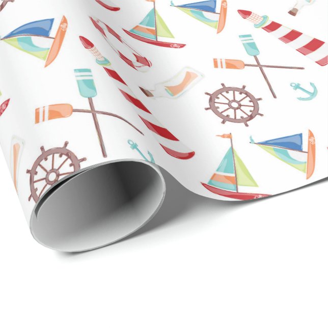 nautical sea lighthouse wrapping paper (Roll Corner)