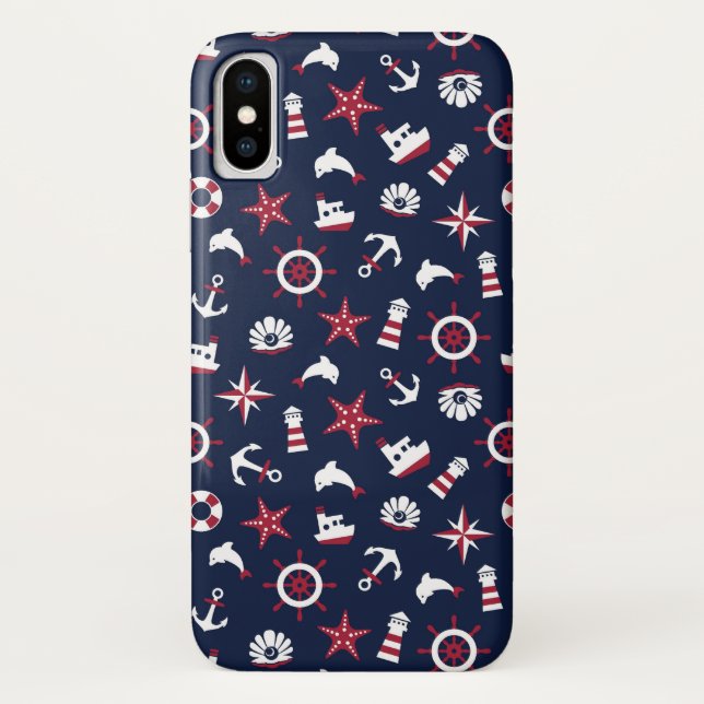 Nautical Sea Pattern Case-Mate iPhone Case (Back)