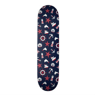 Nautical Sea Pattern Skateboard