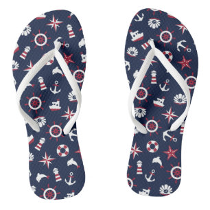 Nautical Sea Pattern Thongs