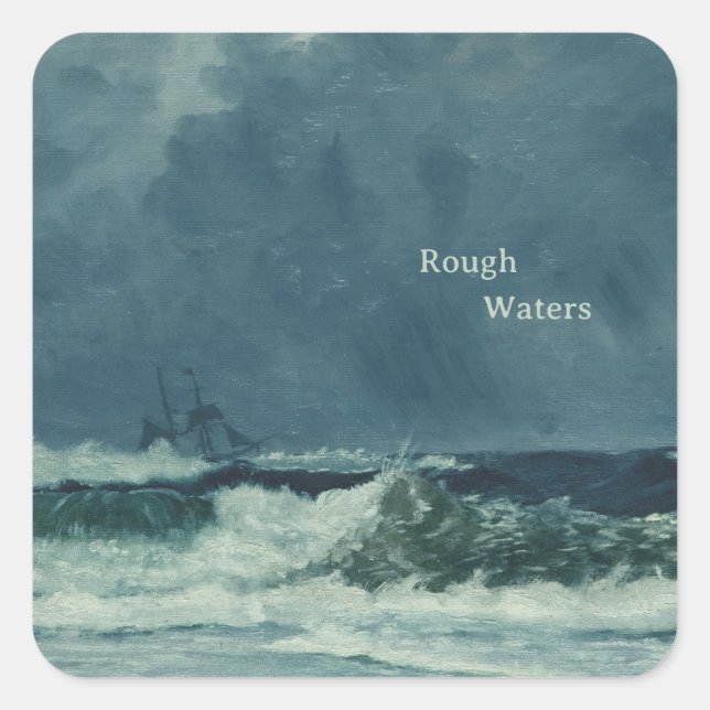 Nautical Sea Scene Square Sticker (Front)