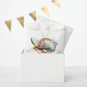 Nautical sea shells 3D beach sand marine Favour Bag