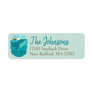 Nautical Sea Whale Return Address Label