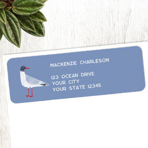 Nautical Seagull Personalised Return Address Label