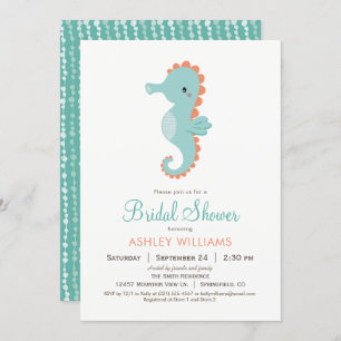 Nautical Seahorse Bridal Shower Invitation