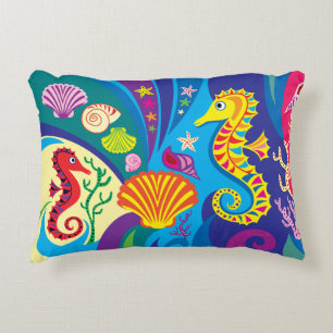 Nautical Seahorse Decorative Cushion