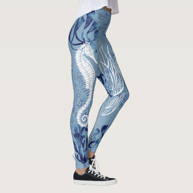 Nautical Seahorse & Fish Leggings (Right)