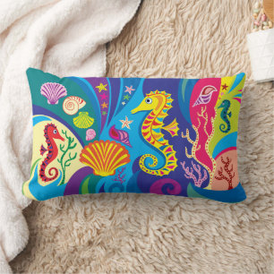 Nautical Seahorse Lumbar Cushion