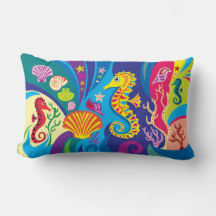 Nautical Seahorse Lumbar Cushion