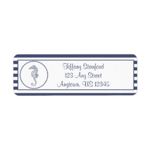 Nautical Seahorse Personalised Return Address Label
