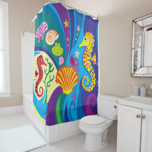 Nautical Seahorse Shower Curtain
