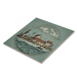 Nautical Seascapes Oil Painting No15 Ceramic Tile