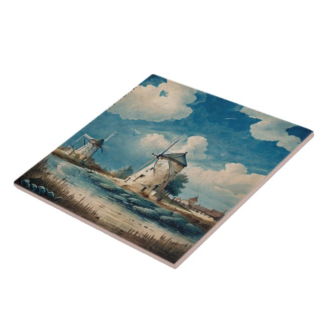 Nautical Seascapes Oil Painting No4 Ceramic Tile (Side)