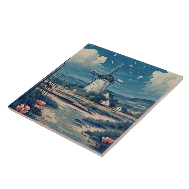 Nautical Seascapes Oil Painting No6 Ceramic Tile (Side)
