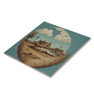 Nautical Seascapes Oil Painting No9 Ceramic Tile