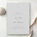 Nautical Seashell Classic Formal Ivory Wedding Save The Date<br><div class="desc">A modern classic, formal, elegant wedding save the date design that is simple but sophisticated, timeless and elegant, decorates this wedding save the date with a nautical theme. A small, faux-embossed seashell is the stylised stand-in for a crest. The colour scheme is drawn from various shades ivory. Please note that...</div>