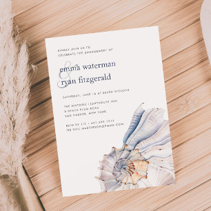 Nautical Seashell Engagement Party Invitation