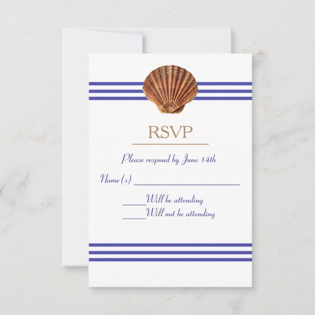 Nautical Seashell - RSVP Card (Front)