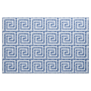 Nautical Seashells Greek Key Ligh Blue Beach House Fabric