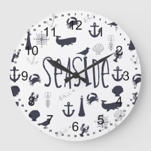 Nautical Seaside Large Clock