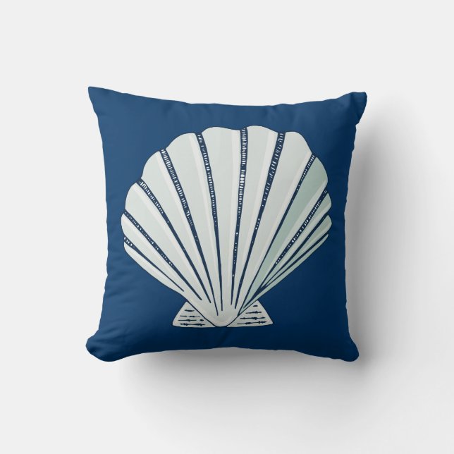 Nautical Seaside Shell Cushion (Front)
