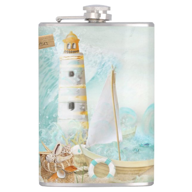 Nautical Series Design 11 Hip Flask (Front)