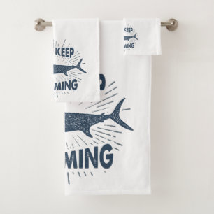 Nautical Shark Just Keep Swimming Bath Towel Set