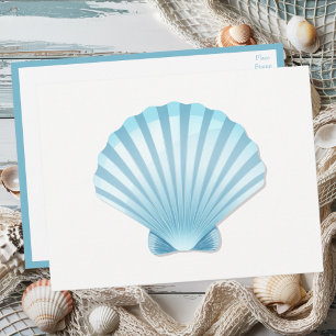 Nautical Shell Beach Wedding Hello Thinking of You Invitation Postcard