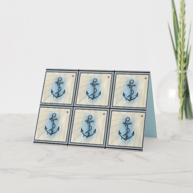 nautical ship anchor greeting card (Front)
