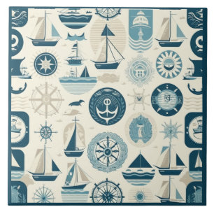 Nautical Ship and Ocean Themed ceramic art No12 Tile