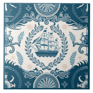 Nautical Ship and Ocean Themed ceramic art No17 Tile