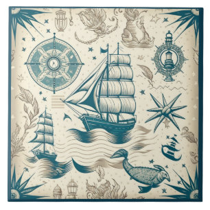 Nautical Ship and Ocean Themed ceramic art No18 Tile