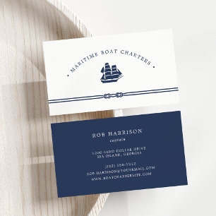 Nautical Ship Boat Charter Business Card