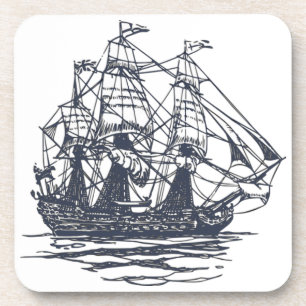 Nautical Ship Cork Coaster