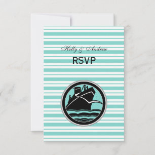 Nautical Ship Lt Blue White Stripe #2 V RSVP