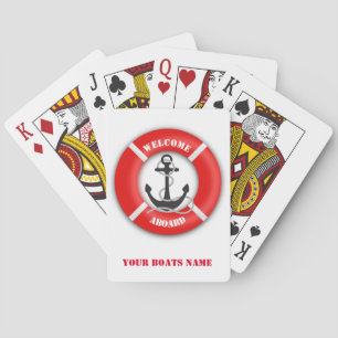 Nautical ship or boats life bouy playing cards