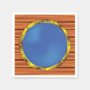 Nautical Ship Porthole Window with Blue Water Napkin