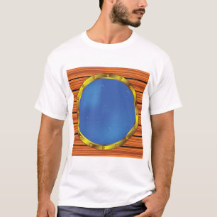 Nautical Ship Porthole Window with Blue Water T-Shirt