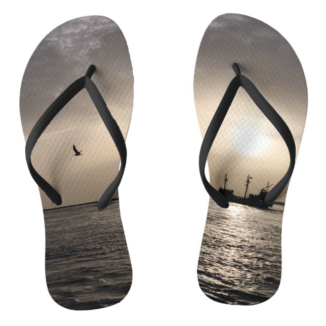 Nautical Ship Seagull Thongs (Footbed)