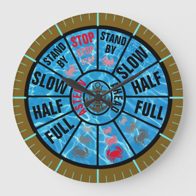 Nautical Ship Telegraph Traditional Large Clock (Front)