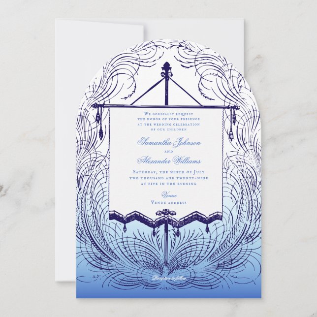 Nautical Ship Vintage Mediaeval Renaissance Weddin Invitation (Front)