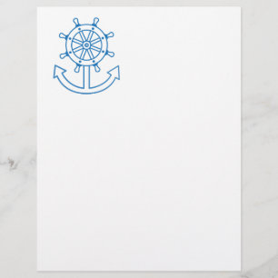 Nautical ship wheel and anchor flyer