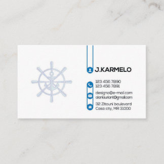 Nautical Ship Wheel Boat Captain Boating Business Card