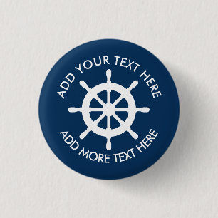 Nautical ship wheel buttons with custom text