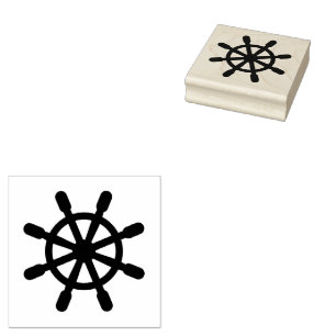 Nautical Ship Wheel Rubber Stamp
