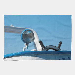 Nautical ship wheel sailboat tea towel